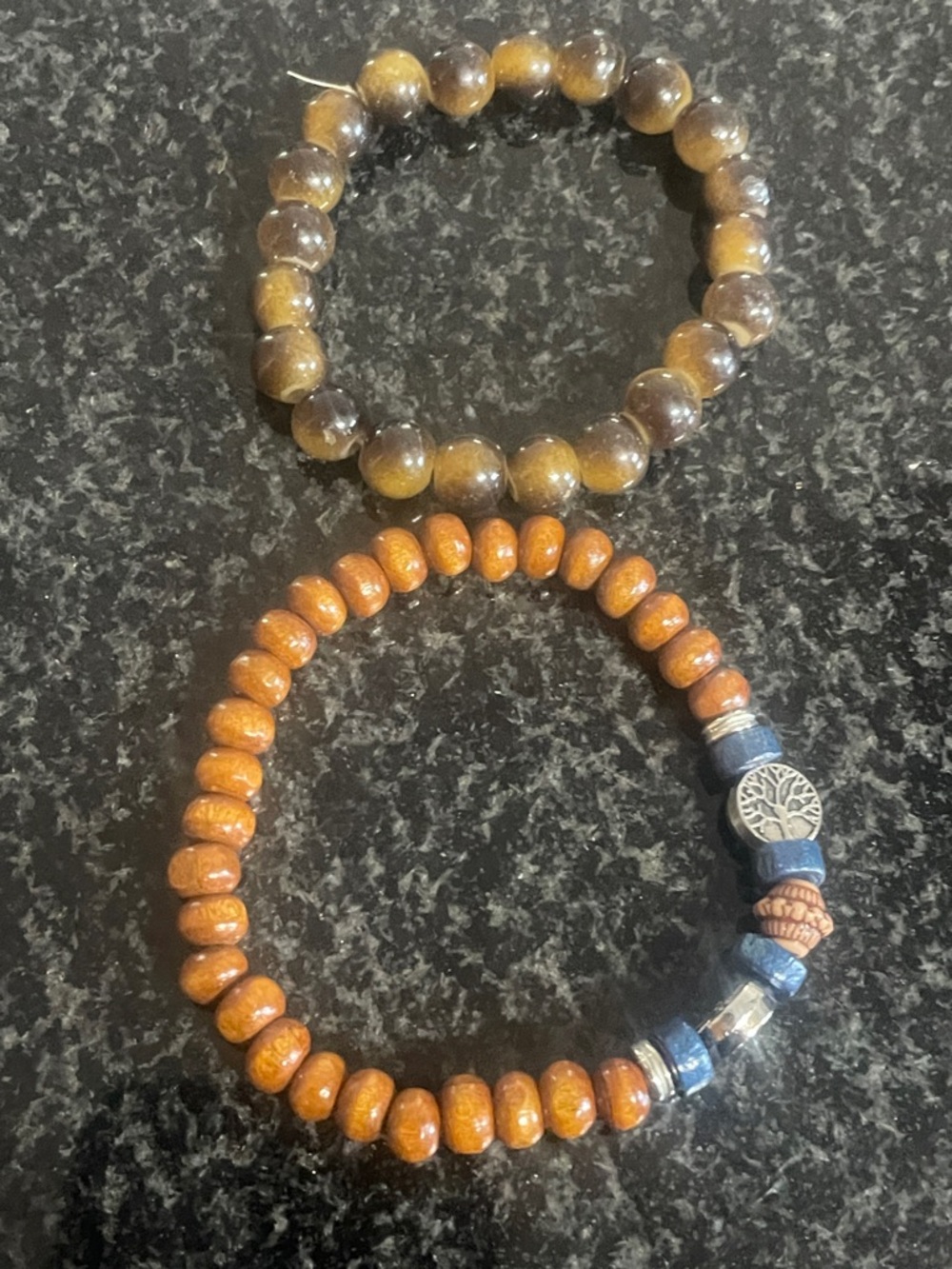 Beaded Bracelet Set in Brown and Tiger Eye
